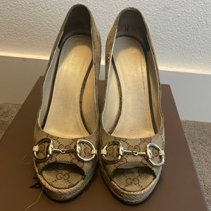 COPY - Authentic Gucci Charolette open toe wedge size 38